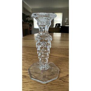 Fostoria American Elegant Glass Taper Candle Holder 6.25" Tall Vintage Crystal